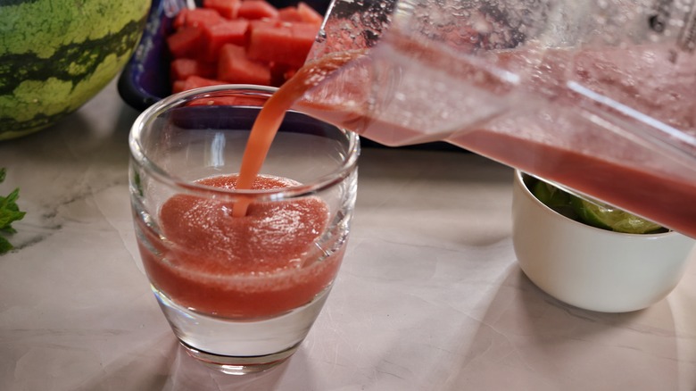 pouring watermelon margarita