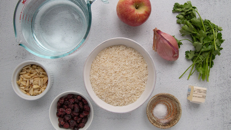 ingredients for fruit and nut rice