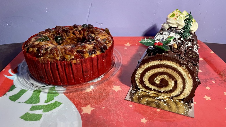 fruitcake and yule log