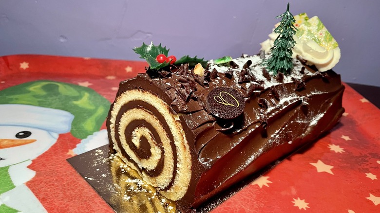 side of Yule log