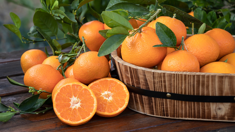 oranges in basket