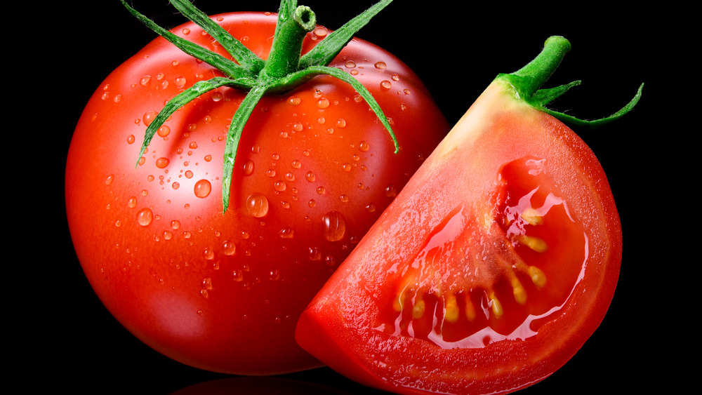 Freshly washed tomato