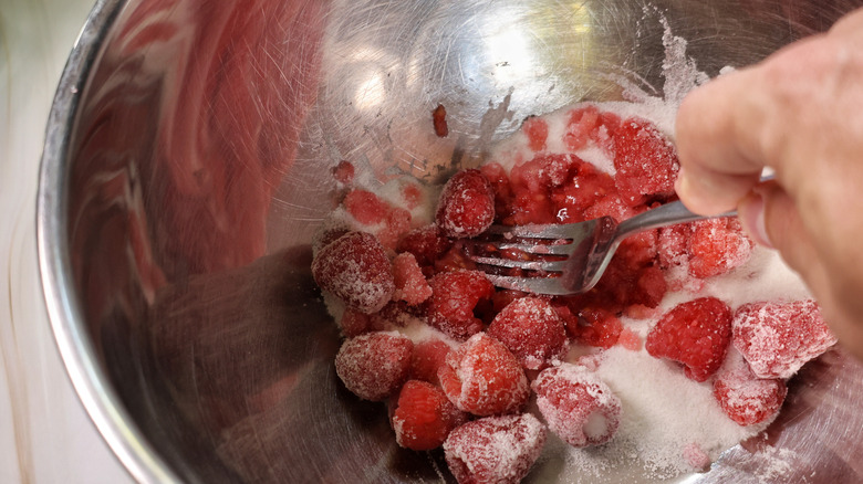 macerating raspberries