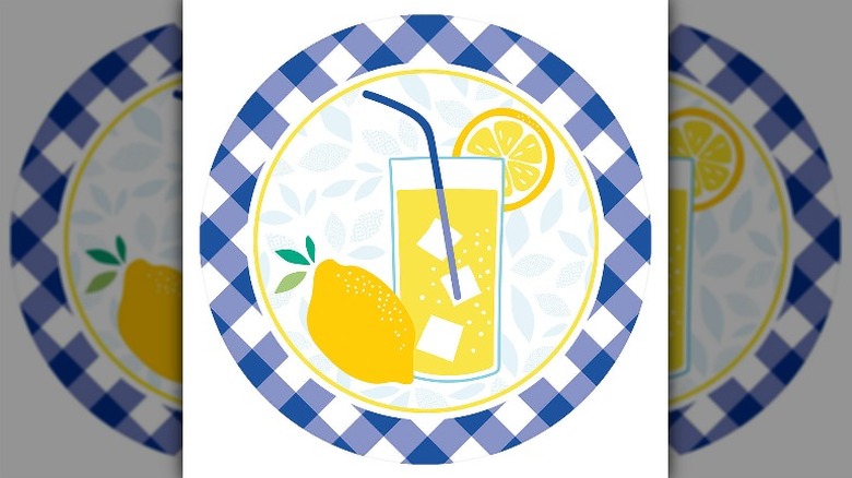 paper plate with lemonade pattern