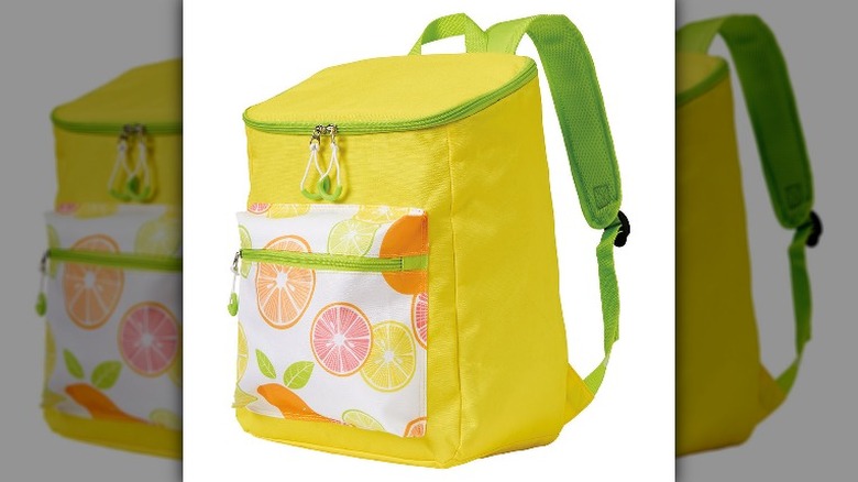 citrus-printed yellow bag 