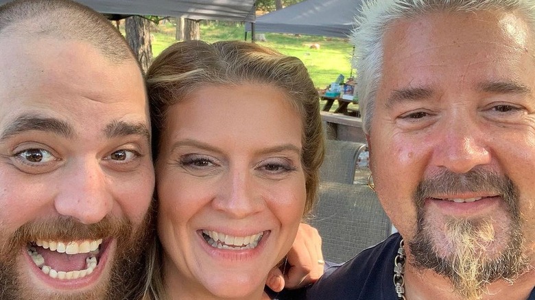 Christian Petroni Amanda Freitag and Guy Fieri posing together