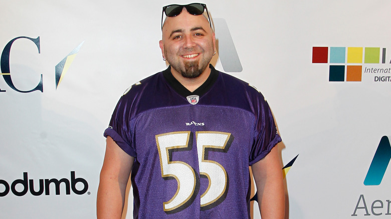 Duff Goldman wearing a Ravens jersey