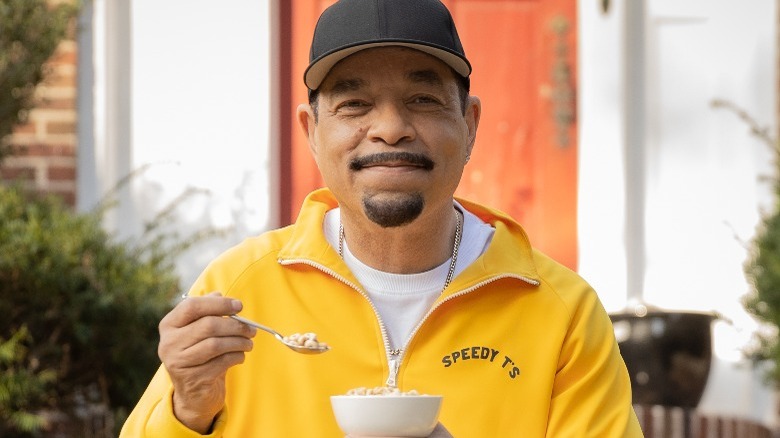 Ice-T digging into a bowl of Cheerios