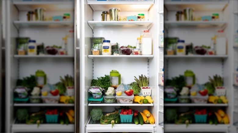 Jose Andres' fridge with Hellmann's on a shelf