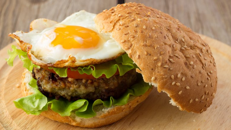 Eggy breakfast burger