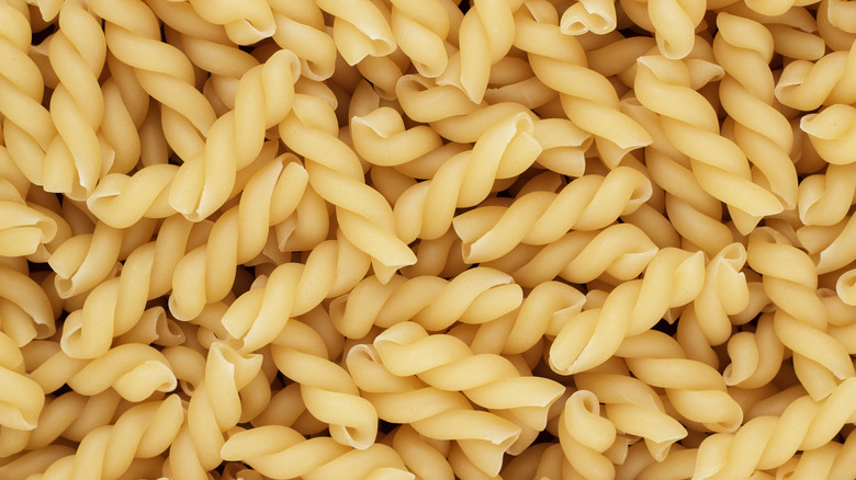Close-up of Gemelli pasta