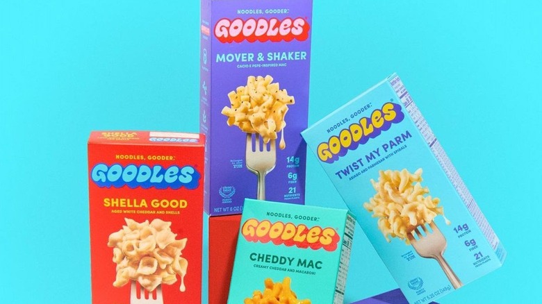 Various boxes of Goodles mac and cheese