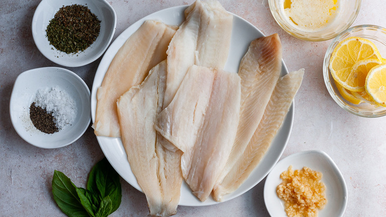 ingredients for garlic butter flounder