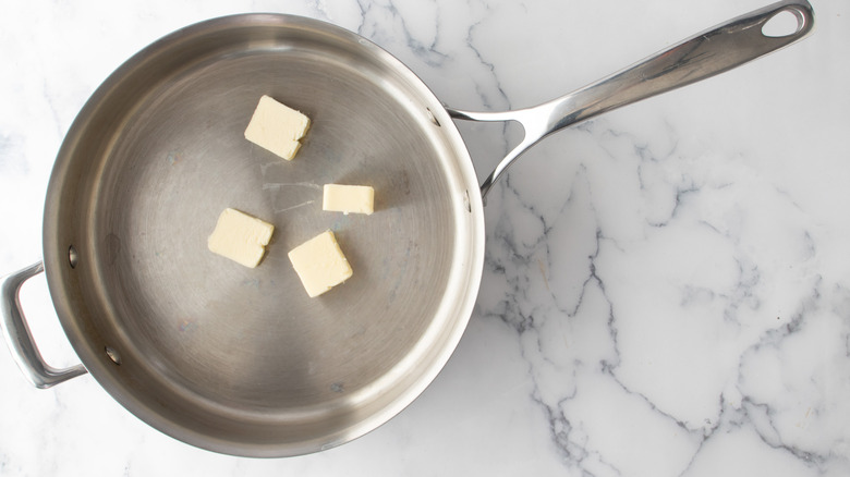 cut butter in skillet