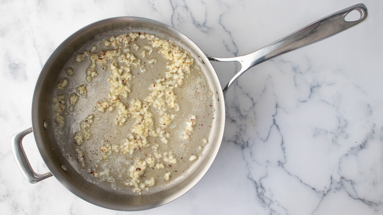 garlic sauteeing in butter