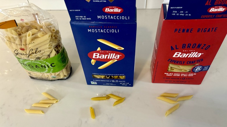 Garofalo and Barilla pastas and boxes