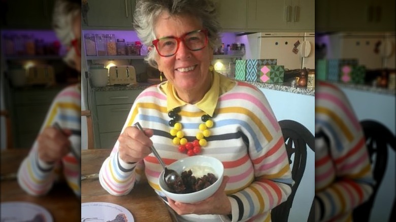 prue leith eating dessert