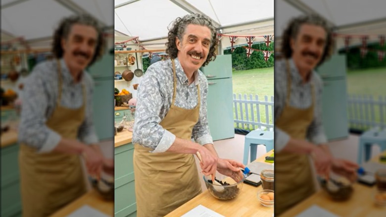 Giuseppe Dell'Anno smiling and baking