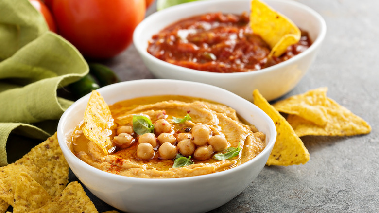 Hummus and salsa