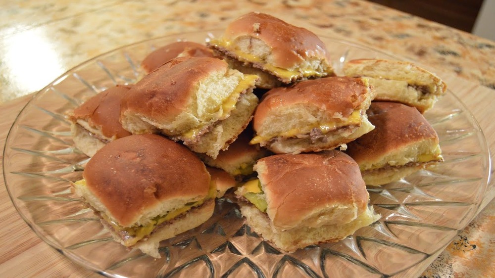 white castle sliders on a plate