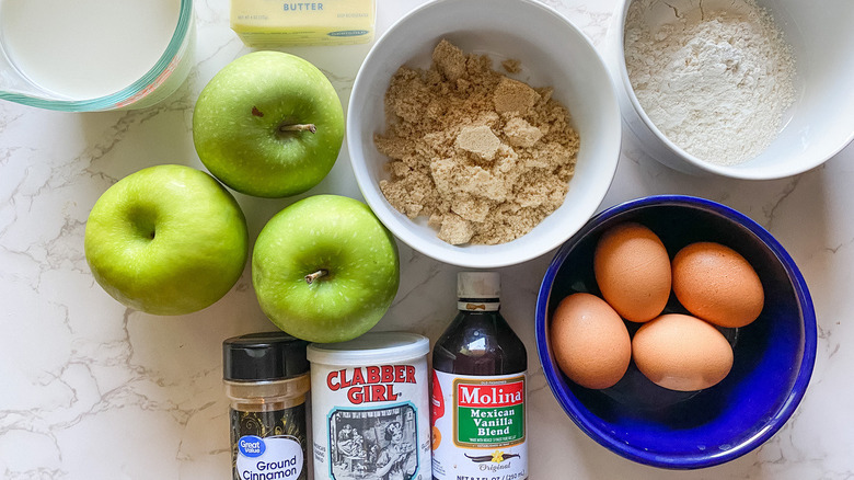 ingredients for German apple pancake