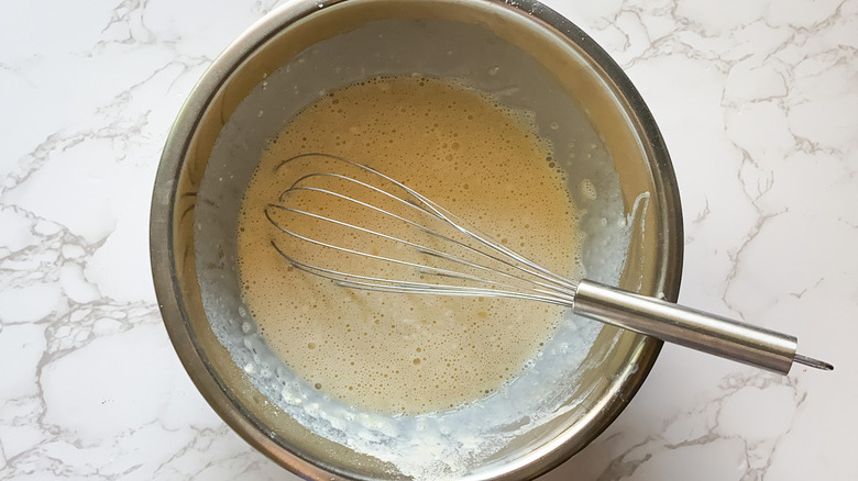 Pancake batter in bowl