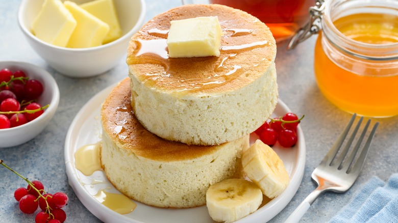 Japanese pancakes on plate