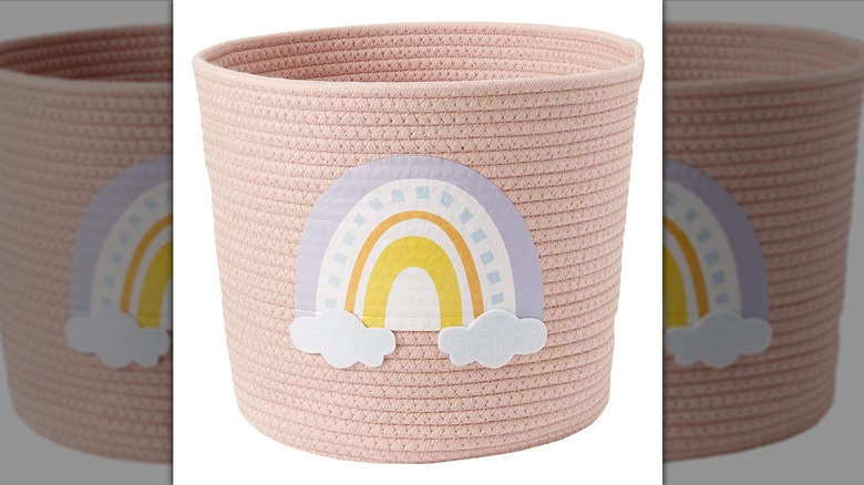 rainbow pink rope basket