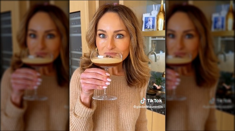 Giada De Laurentiis drinking espresso martini affogato