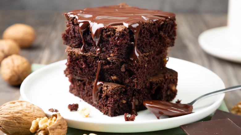 rich fudgey chocolate brownies with nuts