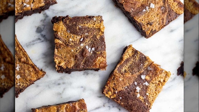 A batch of Giada de Laurentiis' brownies with almond butter swirl