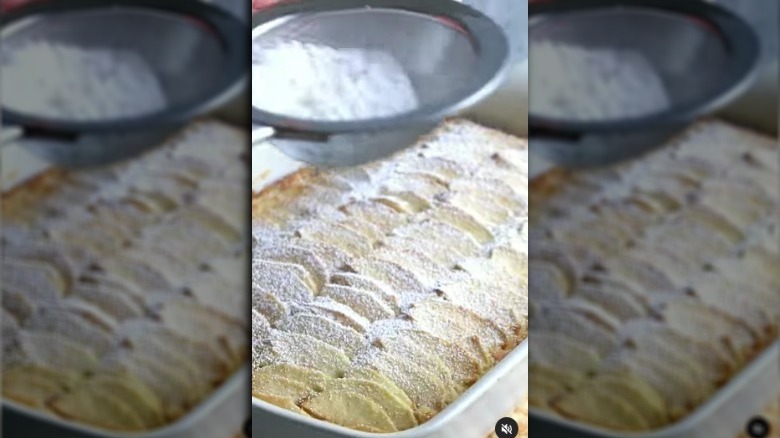 De Laurentiis apple cake being made