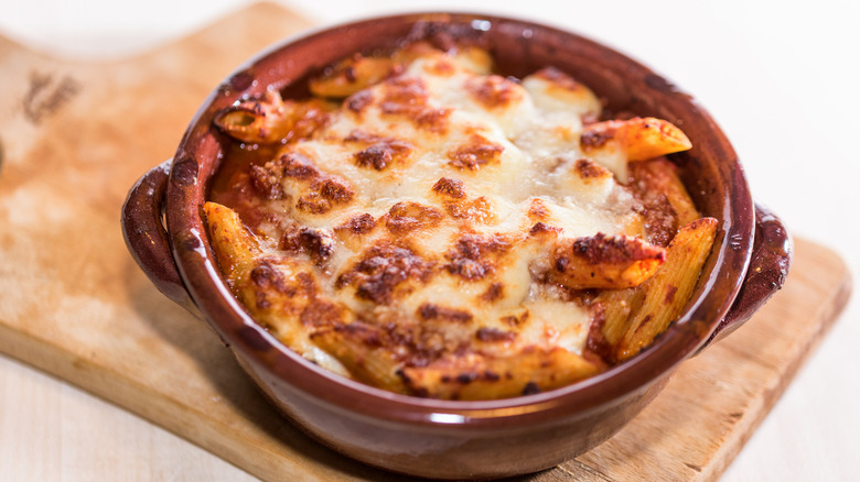 Baked pasta with roasted vegetables