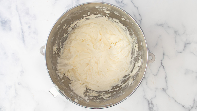 oreo pancake filling in bowl