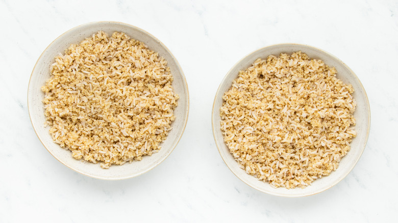 Two bowls of rice and quinoa