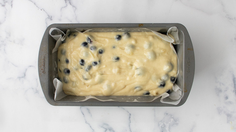 batter in loaf pan