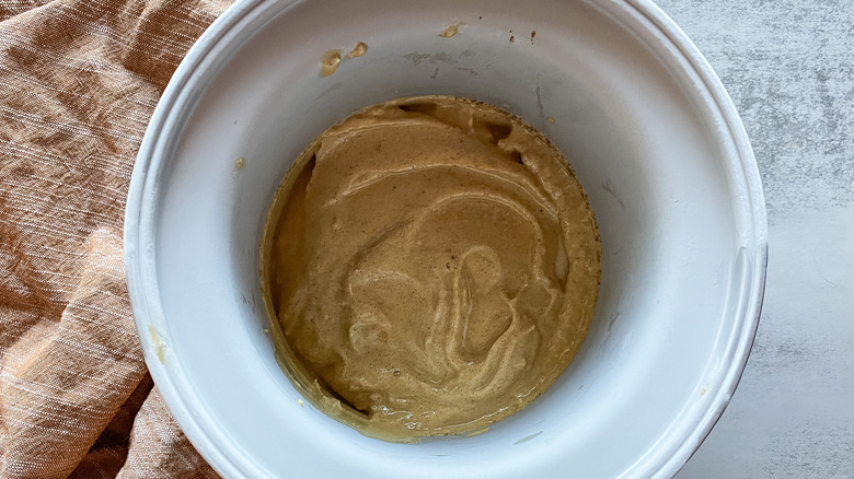 gingerbread ice cream in machine