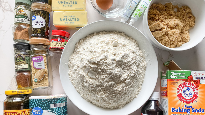 ingredients for gingerbread cookies