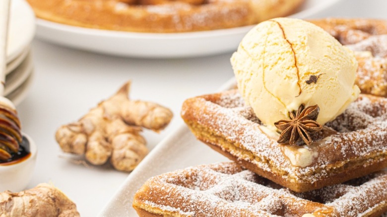 Plate of Gingerbread waffles