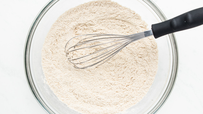 Flour mixture whisked in bowl