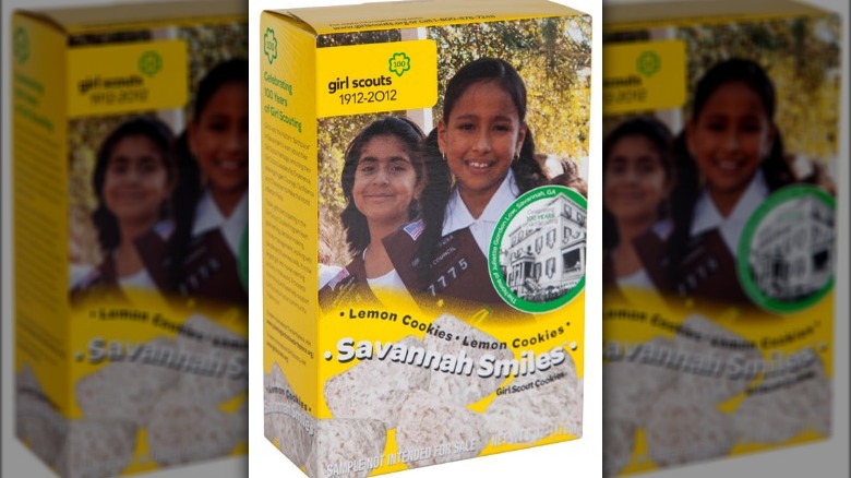 a box of savannah smiles girl scout cookies