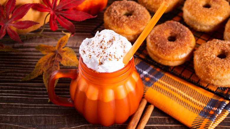 Pumpkin mug of apple cider