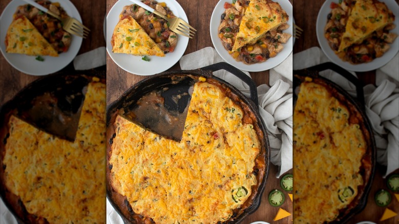 Tex-Mex pot pie in skillet