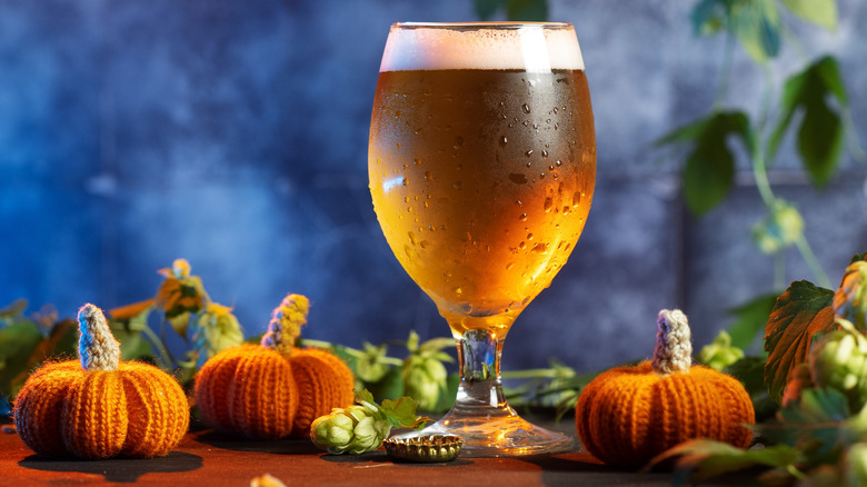 Pumpkin beer in glass