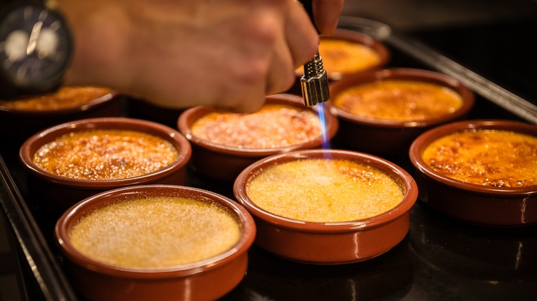 Kitchen torch with crème brûlée