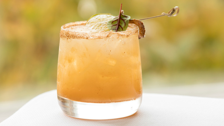 Pumpkin drink with garnish