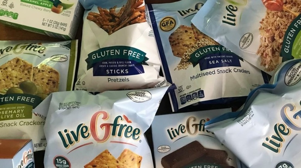 Variety of Aldi liveGFree gluten-free snacks