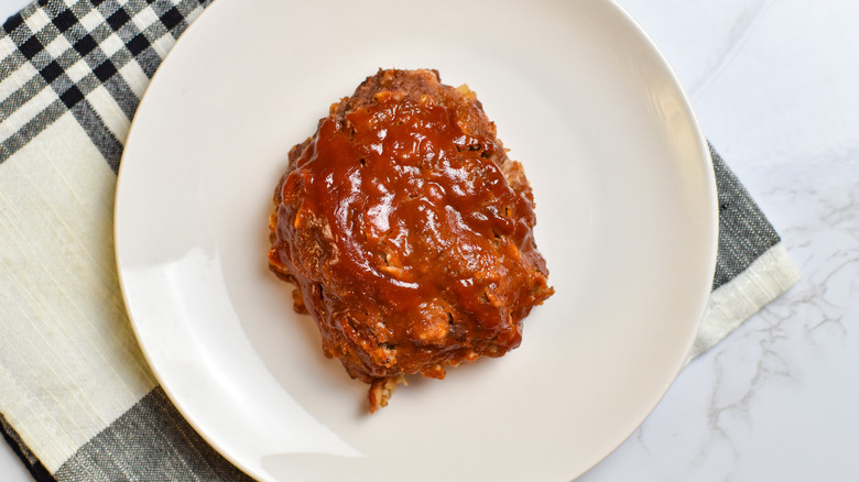 gluten-free oatmeal meatloaf on plate 