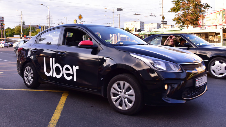 Black Uber car