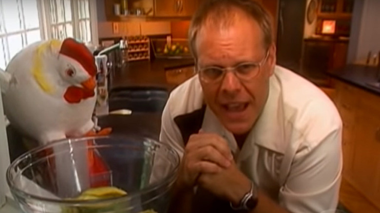 Alton Brown with bowl of avocados